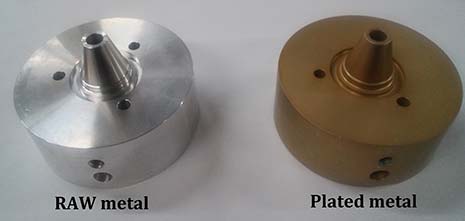 Comparison of raw metal vs. plated metal